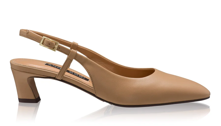 Mid-heel Slingback Pumps 8400 Vitello Cappuccino
