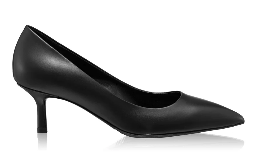 Kitten-heel Leather Pumps 8087 Vitello Black