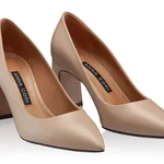 Mid-heel Pointed Toe Pumps 6146 Vitello Beige