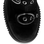 Women Suede Leather Ankle-Boots 8168 Camoscio+Stretch Black