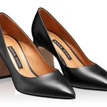 Mid-heel Pointed Toe Pumps 6146 Vitello Black