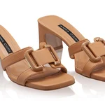 Women Leather Mules 8404 Bottalato Cappuccino
