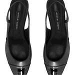 Mid-heel Slingback Pumps 8078 Vitello+Lac Black