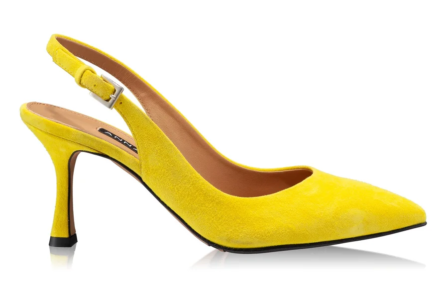 Mid-heel Slingback Pumps 5728 Camoscio Yellow