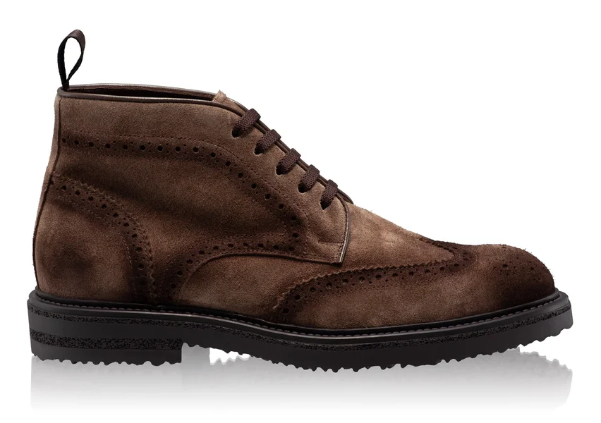 Men Suede Leather Boots 7742 Crosta Taupe