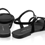 Women's Leather Sandals 8383 Black Suede