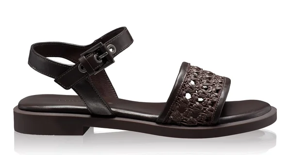 Women's leather sandals 8363 Vitello+Intreccio T.Moro