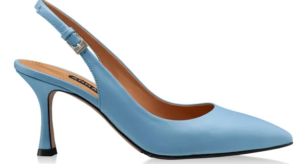 Mid-heel Slingback Pumps 5728 Vitello Azzurro