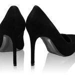 Mid-heel Suede Pointed Toe Pumps 7868 Camoscio Black