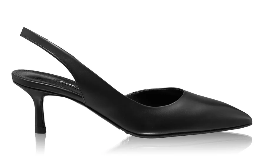 Mid-heel Slingback Pumps 8064 Vitello Black