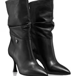 Mid-heel Leather Boots 6476 Vitello Black