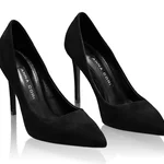Mid-heel Suede Pointed Toe Pumps 7868 Camoscio Black
