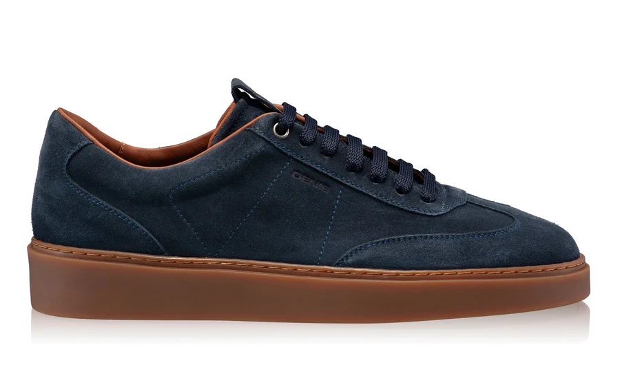 Men Suede Leather Sport Shoes 7610 Crosta Blue