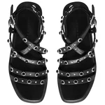Women's Leather Sandals 8366 Vitello Black