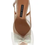 Mid-heel Slingback Pumps 8080 Camoscio+Rete Beige