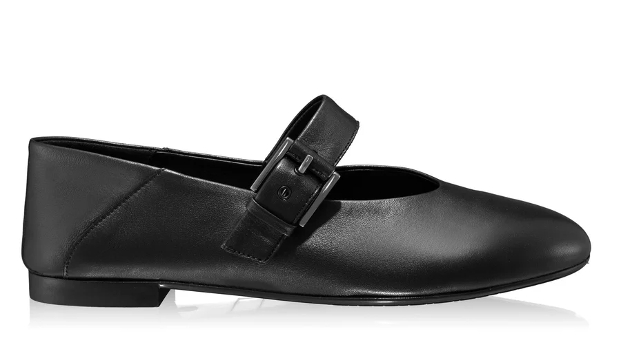 Women Leather Ballerina Flats 7824 Nappa Black