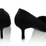 Kitten-heel Leather Pumps 8087 Camoscio Black
