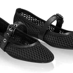 Women's Ballerinas 8405 Vitello+Rete Black