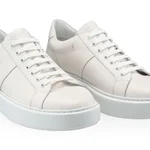 Men genuine leather sports shoes 6897 Vitello White