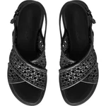 Women Leather Sandals 8380 Vitello+Intreccio Black