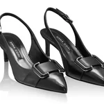 Mid-heel Slingback Pumps 8428 Vitello Black