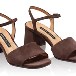 Women Leather Sandals 8042 Camoscio Maro