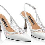 Women Leather Sandals 8095 Vitello+Rete White