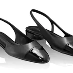 Mid-heel Slingback Pumps 8078 Vitello+Lac Black