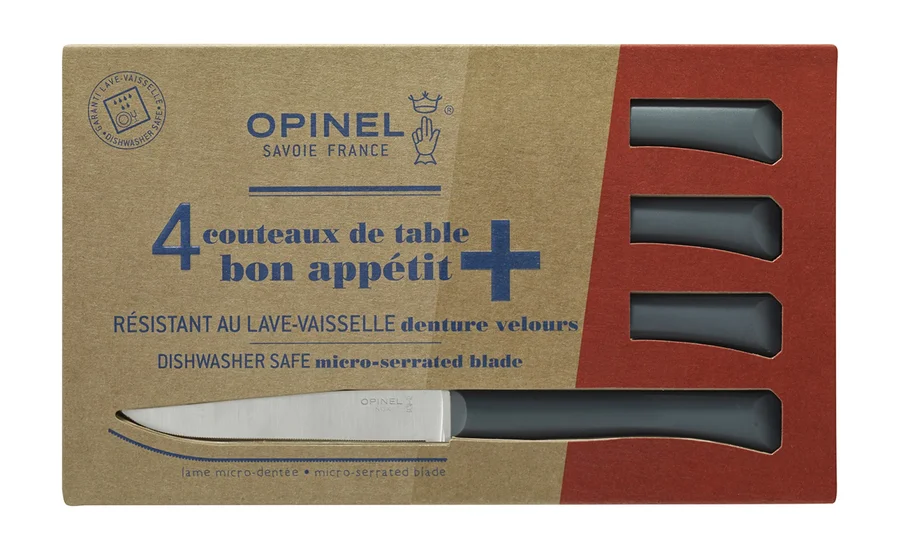 Coffret de 4 couteaux de table Bon Appétit + Anthracite