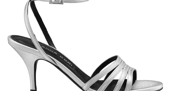 Women Leather Sandals 8424 Laminato Argento