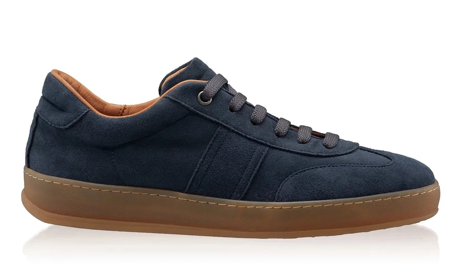 Women leather sport shoes 8066 Camoscio Blue