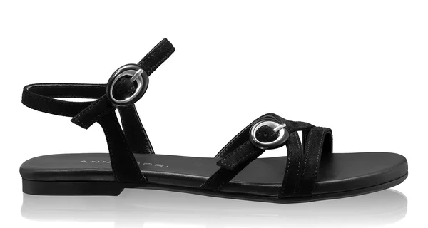 Women's Leather Sandals 8383 Black Suede