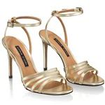 Women Leather Sandals 8443 Laminato Stamp Platino