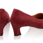 Mid-heel Pointed Toe Pumps 8218 Camoscio Bordo