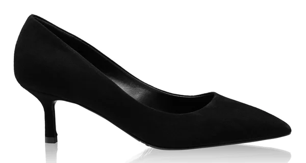 Kitten-heel Leather Pumps 8087 Camoscio Black