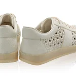 Women leather sport shoes 8385 Bottalato+Intreccio Alb