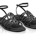 Women Leather Sandals 8365 Vitello Black