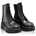 Women Leather Casual Boots 7261 Vitello Black