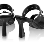 Women Leather Mules 8466 Vitello Black