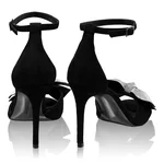 Women Suede High Heel Sandals  8464 Camoscio Black