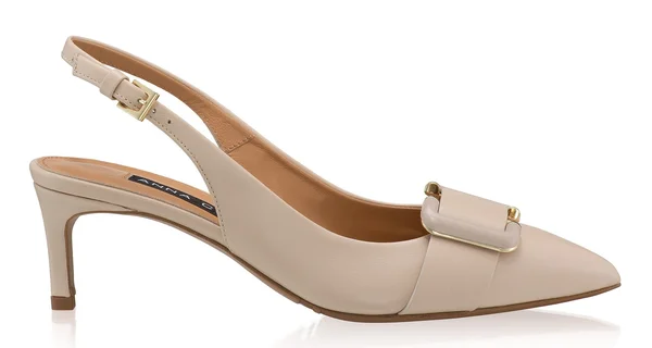 Mid-heel Slingback Pumps 8428 Vitello Beige