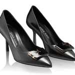 High-heel Pointed Toe Pumps 8010 Vitello Black