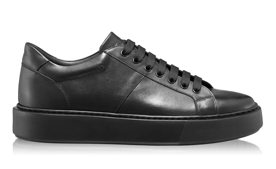 Men genuine leather sports shoes 6897 Vitello Black/Black