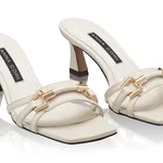 Women Leather Mules 8468 Vitello Panna