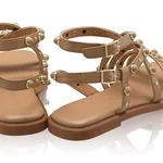 Women's Leather Sandals 8366 Vitello Cappuccino
