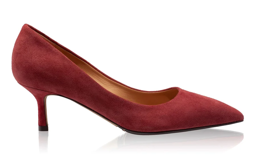 Kitten-heel Suede Pumps 8087 Camoscio Bordo