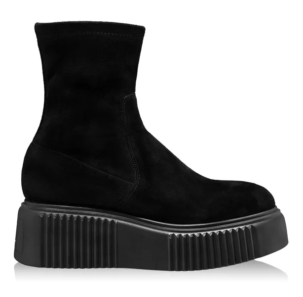 Women Suede Leather Boots 6497 CAMOSCIO+STRETCH BLACK