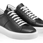 Men genuine leather sports shoes 6897 Vitello Black