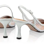 Women Leather Sandals 8095 Vitello+Rete White