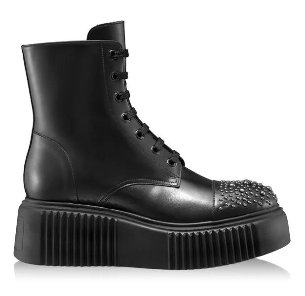 Women Leather Casual Boots 7261 Vitello Black